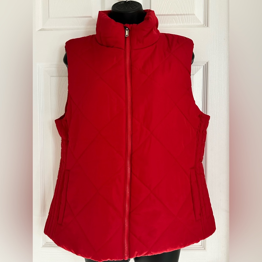 New York & Company Bold Red Puffer Vest